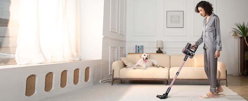 V8PRO Cordless Vacuum Cleaner for Home - 25Kpa Stick Vacuum with Self Standing Design, Max 35Min Runtime, 6 in 1 Lightweight Vacuum for Hardwood Floors and Carpet Pet Hair (Champagne)