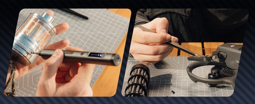 Electric Screwdriver Set, UF-TOOLS Rechargeable Cordless Screwdriver Kit, Precision Repair Tool Kit with Bits, LED Lights, Charging Cable, Carrying Case, for Watches, Phones, Glasses