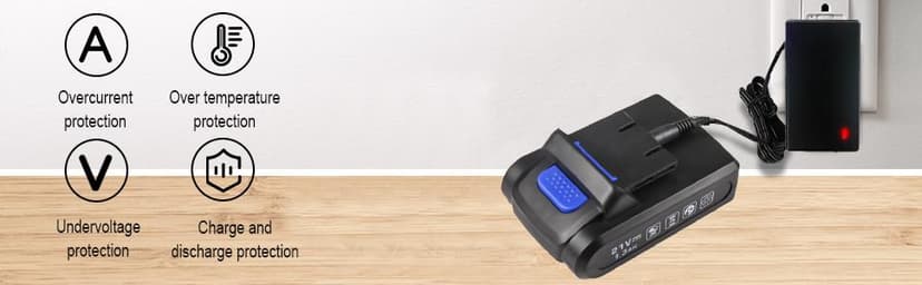 jar-owl 21V Tool Set with Drill, 350 in-lb Torque, 0-1350RMP Variable Speed, 10MM 3/8'' Keyless Chuck, 18+1 Clutch, 1.5Ah Li-Ion Battery & Charger for Home Tool Kit