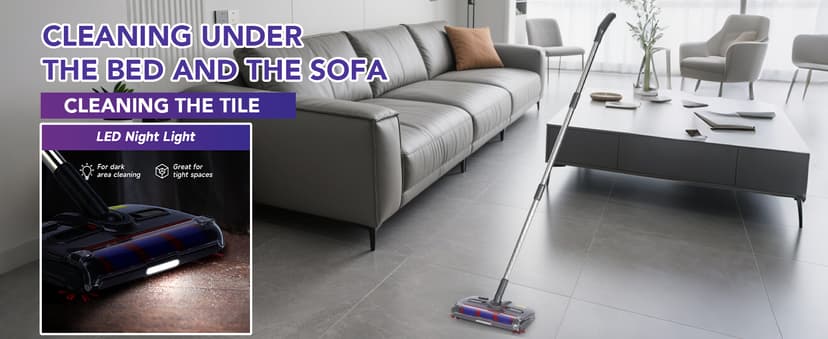 Cordless Sweeper, Cordless Electric Sweeper Rechargeable Cordless Sweeper, 360 Direction, Hard Floor Sweeper Roller Sweeper for Home Crumbs,Kitchen, pet Hair,and Floor Cleaning