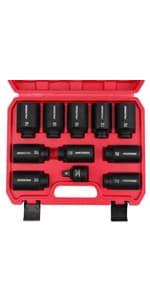 12-Piece Magnetic Nut Driver Set - Premium Impact Power Hex Nut Driver Drill Bit Master Kit, SAE & Metric, 1/4-Inch Quick-Change