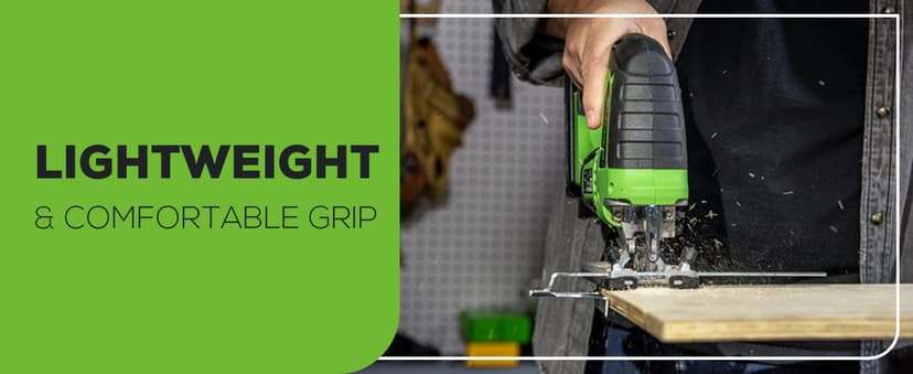Greenworks 24V Brushless Cordless Jig Saw,3000 SPM,1 Inch Stroke Length Jigsaw with 6PCS Blades,4 Orbital Settings,45 Degree Cutting Angle,Tool-Free Blade Changing