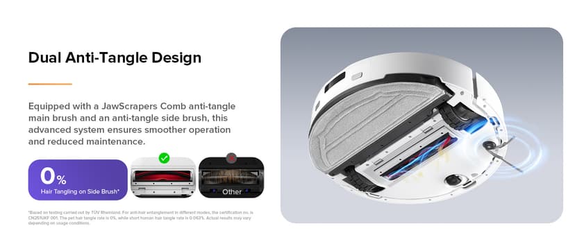 roborock Q10 S5 Robot Vacuum and Mop Cleaner, 10000Pa HyperForce Suction, Dual Anti-Tangle System, Auto-Lifting Mop, ReactiveTech Obstacle Avoidance, App Control, for Pet Hair and Carpet, White