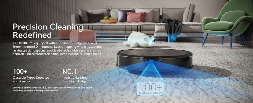 Robot Vacuum and Mop Combo, LiDAR Navigation with Ultra Slim Design, Smart Mapping Robotic Vacuum Cleaner, 9000Pa Suction, Customizable Cleaning for Pet Hair, Carpets, and Hard Floors