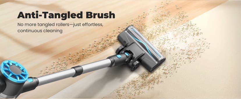 Cordless Stick Vacuum Cleaner with Self-Standing, 8-in-1 Vacuum Cleaners for Home, Lightweight Powerful Vacuum with LED Screen, Rechargeable Vacuum for Carpet, Pet Hair, Tile, Hardwood Floors