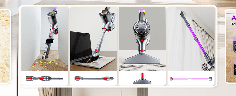 Cordless Vacuum Cleaner, 500W/40Kpa/60Mins Vacuum Cleaners for Home, Anti-tangle Stick Vacuum with Self-Standing, Wall Mount Charging, LDE Display, Wireless Vacuum for Carpet Pet Hair Hardfloor