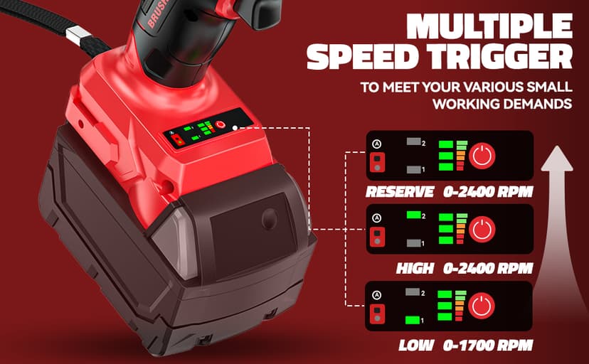 Cordless Impact Wrench Compatible with Milwaukee 18v Battery: 250Ft-lbs(340N.m) 3/8" Brushless Electric Impact Gun, 2400RPM High Torque Impact Driver, Power Impact Wrench, Bare Tool