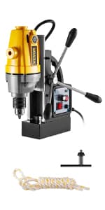 VEVOR Magnetic Drill, 1100W 1.57" Boring Diameter, 2697lbf/12000N Portable Electric Mag Drill Press with 12 Drilling Bits, 580 RPM Max Speed Drilling Machine for any Surface and Home Improvement