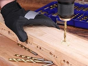 276pc Titanium Twist Drill Bit Set with S2 Bits 135° Tip High Speed Steel, Size from 1/16" up to 1/2", Ideal in Wood Cast Iron Aluminum Alloy Plastic Fiberglass, Clear Lid Case