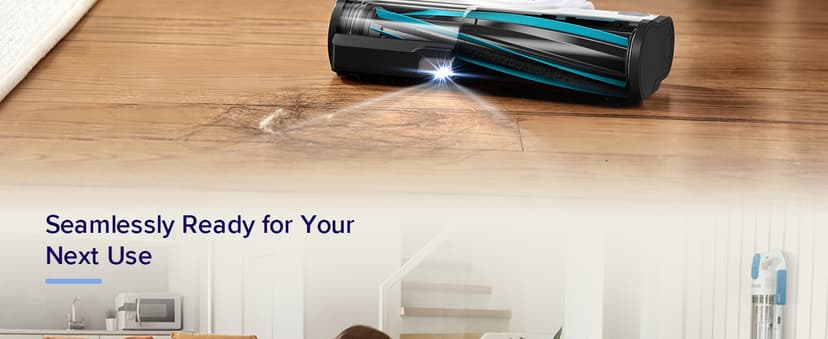 LEVOIT Cordless Vacuum Cleaner, Stick Vac with Tangle-Resistant Design, Up to 50 Minutes, Powerful Suction, Rechargeable, Lightweight, and Versatile for Carpet, Hard Floor, Pet Hair, White&Blue