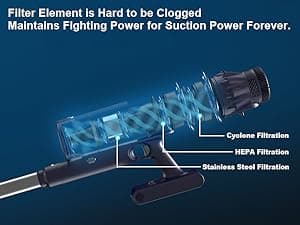 Cordless Vacuum Cleaner, Vacuum Cleaners for Home, 50KPA 500W Stick Handheld Pet Hair Hardwood Floor Vac, High Power Hand Held Rechargeable Battery Portable Household Lightweight Vac, C11 Gold