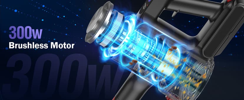 Cordless Vacuum Cleaner, 40Kpa Vacuum Cleaners for Home with LED Screen, 40Mins Stick Vacuum Cordless Rechargeable Dock, Handheld Vacuum Cleaner for Pet Hair, Carpet, Hardwood Floor, A40