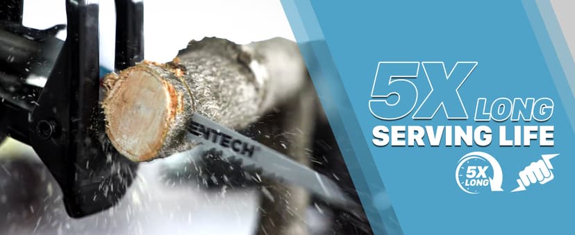 KEENTECH 6 Inch Cr-V Reciprocating Saw Blade 5-Pack for Cutting Wood, Engineered Wood, PVC Piping, Drywall, 6 TPI Fleam Ground Teeth, Compatible with Milwaukee Sawzall and Other Reciprocating Saws