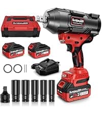 Cordless Impact Wrench 1600Ft-lbs - 2100N·m High Torque Impact Gun with 2 * 4.0Ah Battery - 3/4 Inch Brushless Impact Driver with 3/4" to 1/2" Adapter & 5 Sockets & Case for Car Truck Home