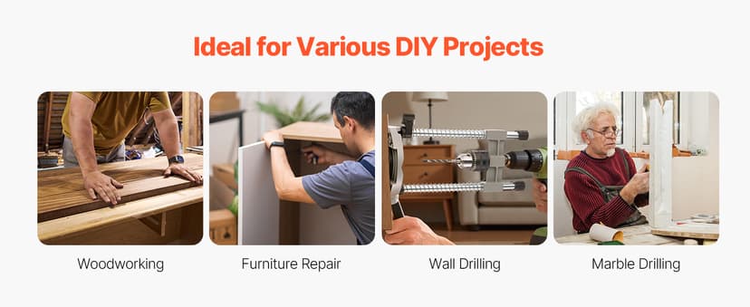 VEVOR Drill Guide, Multi-Angle Press Portable Precision Drilling Guide Jig Attachment, with Large Handle and Mounting Holes, Aluminum Alloy, for Drilling Angled or Straight Holes, for Wood Working