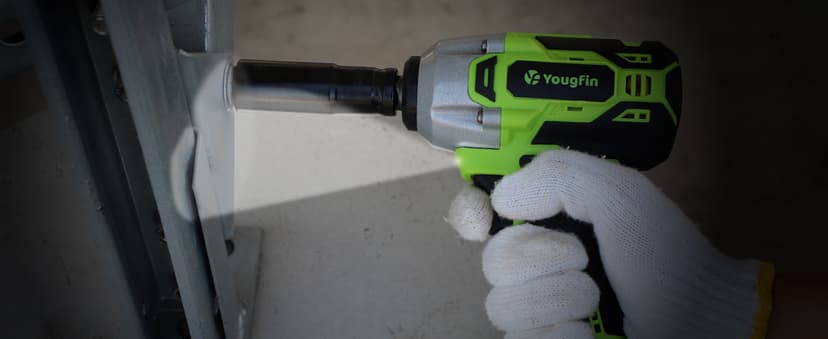 Yougfin Cordless Impact Wrench 1/2 inch for Lug Nuts, 20V Brushless Power Impact Gun Kit 400N.M, 4.0 Ah Battery Powered Impact Driver Heavy Duty, Electric Impact Wrench for Car Home