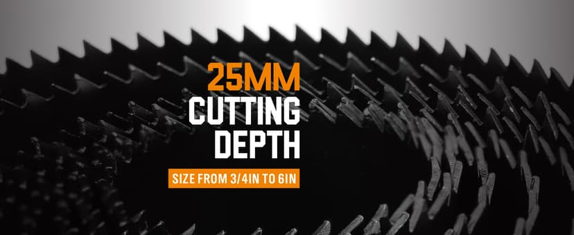 HORUSDY Hole Saw Set 24PCS Hole Saw Kit,Hole Saw Drill Bit Kit, 3/4"-6" (19-152mm) 17PCS Saw Blades, 2 Mandrels, 3 Drill Bit, Installation Plate, Hex Key, For Drywall, Soft Wood, Plywood, Plastic, PVC