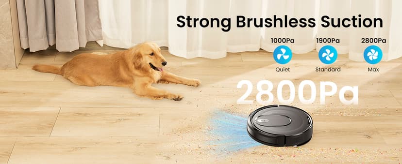 W7 Robot Vacuum and Mop Combo, 2 in 1 Mopping Robotic Vacuum Cleaner with Watertank and Dustbin, Self-Charging, Slim, Max 120mins Runtime for Hard Floor, Carpet Cleaning
