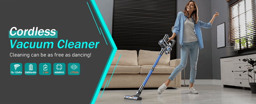 Lightweight Vacuum Cleaners for Home,Cordless Vacuum Cleaner with Super Suction,80000 RPM High-Speed Brushless Motor,Up to 35 Mins Runtime,Stick Vacuum Cordless Rechargeable for Hardwood Floor(Black)