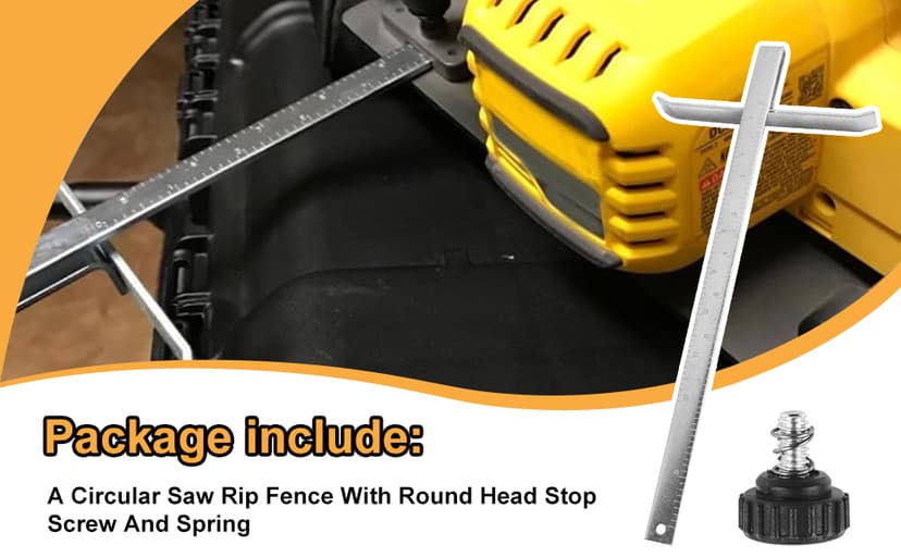 DW3278 Circular Saw Rip Fence for DEWALT DCS575, DCS570, DCS577, DWE575 and DWS535 Circular Saw, Cutting Fence for 7-1/4-Inch to 8-1/4-Inch Circular Saws, with Round Head Stop Screw and Spring(2-Pack)