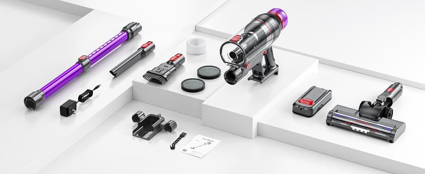 Cordless Stick Vacuum Cleaner - 550W Powerful Cordless Vacuum with HEPA Filter, Up to 50min Runtime & Tangle-Free Lightweight & Detachable Battery for Pet Hair Carpet Hardwood Floor Cleaning