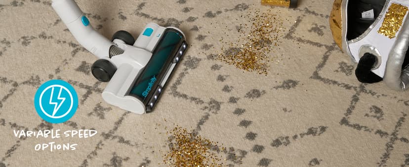 Simplicity Vacuums Stick Vacuum Cordless Rechargeable S67, Lightweight Household Vacuum Cleaners for Pet Hair with 3 Speeds, Multi-Surface Use, HEPA Filter Media, 35 Min Runtime, LED Light, Wall Mount