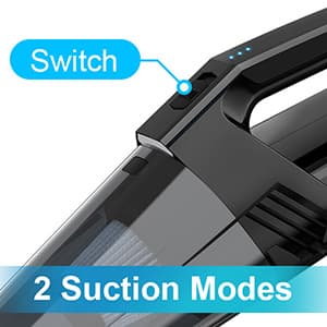 Handheld Vacuum Cordless Car Vacuum Portable with LED Light, High Power Suction, Lightweight Rechargeable Hand Vacuum, Hand Held Vacuum Cleaner for Car Home Office, Pet Hair, Black