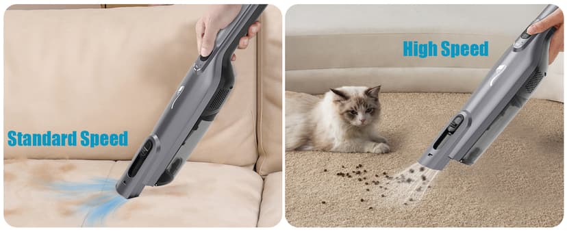 Cordless Handheld Vacuum, Lightweight Portable Hand Vacuum Cleaner with LED Light,Rechargeable Hand Held Vacuum with Charging Dock, Powerful Suction for Office, Home,Car,Silver