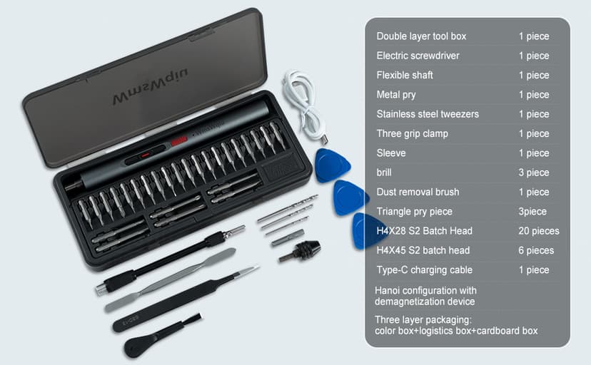 Mini Electric Screwdriver Set,Precision Electric Screwdriver, With electric drill function, 3 Gears Torque, 3LED light,Magnetic Storage,Overload Protection, Repair Tool Set for Phone Camera...