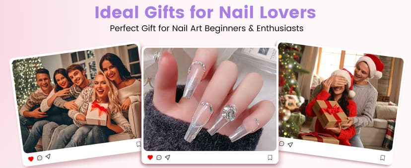 Acrylic Nail Kit with Everything: Beginners Practice Hand Acrylic Nail Powder Liquid Set with U V Lamp Drill in Gift Bag for Home Salon(Pink Bag)