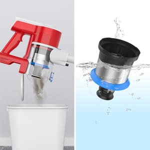 Cordless Vacuum Cleaner for Home, 45Kpa Lightweight Stick Vacuum with Powerful Suction, Rechargeable Battery Up to 50mins, Handheld Vacuum Cleaners for Hardwood Floors, Carpets, Pet Hair - Red