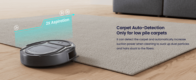 Lefant M210 Pro Robot Vacuum, Slim Quiet, 3 Adjustable Suction Levels, 6 Modes, Robot Vacuum Cleaner for Pet Hair, Hard Floors & Low Carpets, Self-Charging, WiFi/App/Alexa Control, Gray