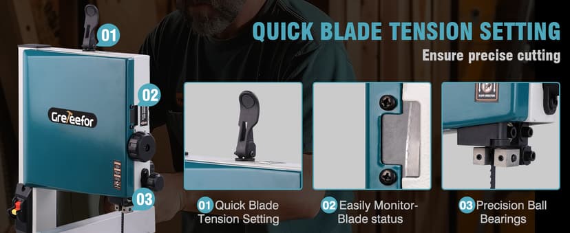 3Amp 9 Inch Benchtop Band Saw, 2-Speed(1700/2500FPM)with 360° Work Light, Miter Gauge & Rip fence, Steel Base, Band Saws for Woodworking