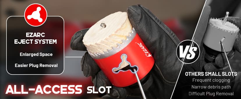 EZARC Hole Saw Kit, 16Pcs Bi-Metal Hole Saw Set with 3/4"-2-1/2"(19-64mm), Mandrels, Drill Bits, Installation Plate, Hex Key with Storage Case, Ideal for Wood, Metal, Plywood, PVC Board