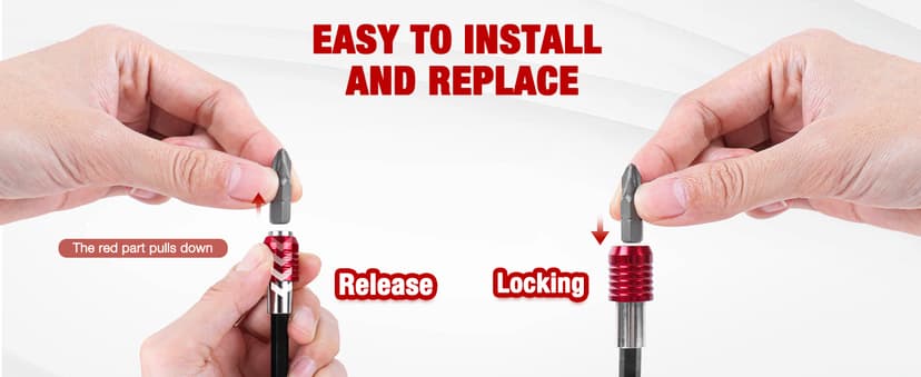 Drill Bit Extension 2/4/6/12’’, Magnetic Bit Holder 4 Pcs, Drill Extension Bit Holder 1/4’’ Hex, Bit Holder for Impact Driver CR-V Steel Quick Release for Screwdriver Bit Nut Drill Socket by XIOGZAXI