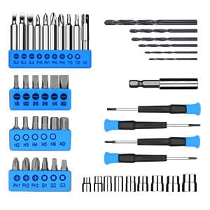 DEKOPRO Drill Set: Tool Set with 8V Blue Cordless Drill, Home Tool Kit with Drill, Hand Tool Kits for Men & Women 126 Piece