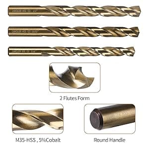 Cobalt Drill Bit Set 29-Piece M35 Cobalt Steel Metal Drill Bits Durable Round Shank Drill Sets for Steel, Wood Plastic Sheet Metal – Includes Practical Cup-Type Holder (29pcs Cobalt)