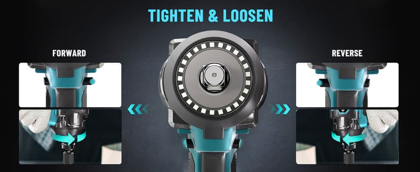 GEVEELIFE 650N.m/480Ft-lbs Brushless Impact Wrench,1/2" Cordless Impact Gun w/ 2x4.0Ah Battery & 6 Sockets, 3300RPM Power Electric Impact Driver for Car/DIY Furniture/Lawn Mower, Blue Toolbox