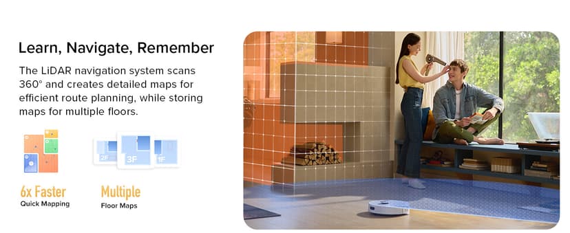 roborock Q7 M5+ Robot Vacuum and Mop, Upgraded from Q5 Max+, 7 Weeks Self-Emptying, 10000Pa Suction, Dual Anti-Tangle System, for Pet Hair & Carpet, PreciSense LiDAR Navigation, App Control, White