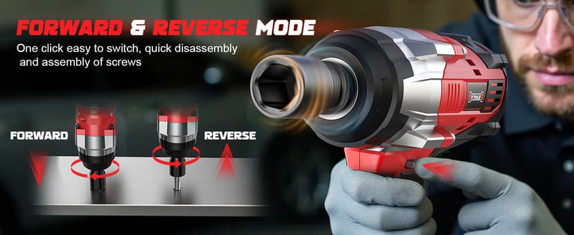 Cordless Impact Wrench 1/2 inch Compatible with Milwaukee 18v Battery, 1700 Ft-lbs High Torque Impact Driver, Electric Impact Gun with 4 Modes & LED Light for Car, Truck, Mower(Bare Tool)