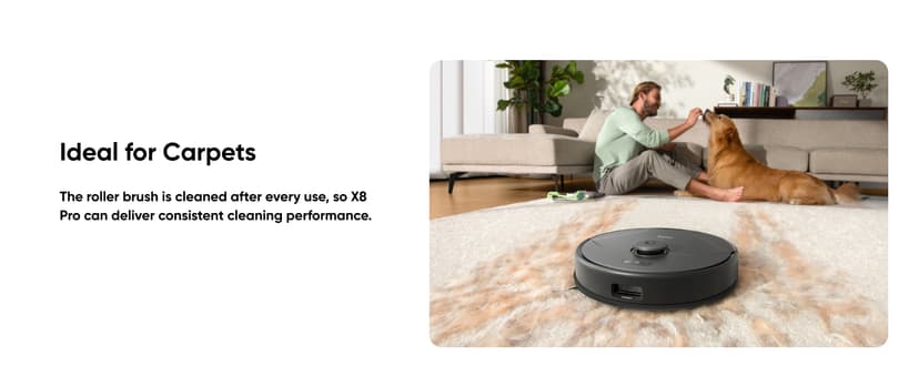 eufy X8 Pro Robot Vacuum Self-Empty Station, Twin-Turbine 2X 4,000 Pa Suction, 45 Days Hands-Free Cleaning iPath Laser, Pet Hair Deep Clean on Carpet, Smart Cleaner for Home with Pets
