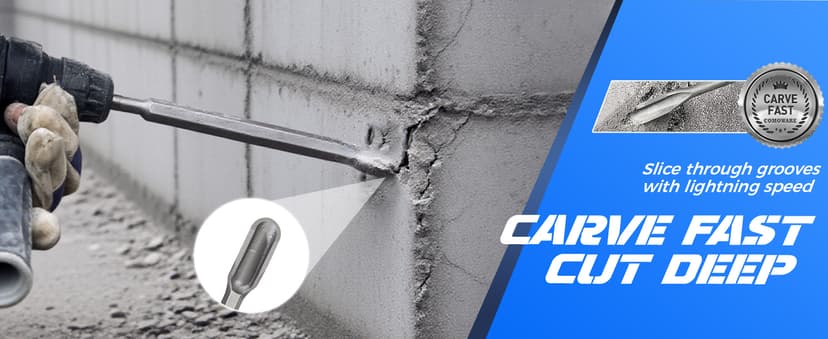 COMOWARE Rotary Hammer Drill Bits Set & Chisels- SDS Plus Concrete Masonry Hole Tool 17pcs with Storage Case