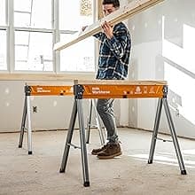 BORA Workhorse Saw Horses 2 Pack Folding Heavy Duty Sawhorse Pair - Heavy Duty Saw Horse for Contractors Portable Workbench - PM-3330T