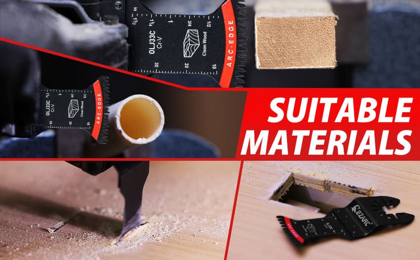 EZARC Japanese Tooth Oscillating Saw Blade, 5 PCS Arc Edge Oscillating Multitool Blades Clean Cut for Wood, Plastic