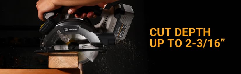 DEKOPRO 20V Cordless Circular Saw, 6-1/2-Inch Blade, 4500 RPM Circular Saw Cordless with 2 Battery and Charger( 4.0Ah )