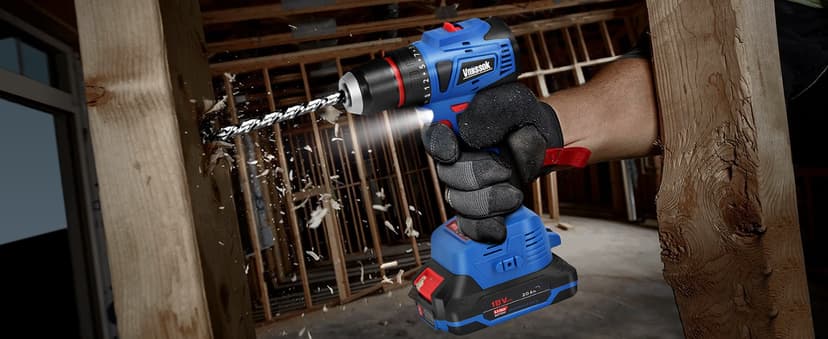 Cordless Drill Set,18V Brushless Power impach driver with Battery and Charger, 3/8" Keyless Chuck, Variable Speed, Drill Driver Bits Kit for Drilling and Tightening/Loosening Screws