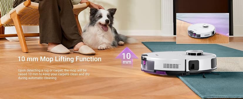 Eureka E20 Plus Robot Vacuum and Mop Combo, Robot Vacuum Cleaner with Bagless Self Emptying Station, 45-Day Capacity 8000Pa Suction and Anti Hair-Tangling Brush App Control LiDAR Navigation