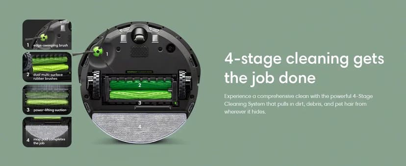 iRobot Roomba Combo j5 Robot Vacuum & Mop – Identifies and Avoids Obstacles Like Pet Waste & Cords, Clean by Room with Smart Mapping, Works with Alexa, Ideal for Pet Hair, Roomba Combo J5