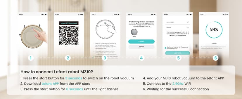 Lefant M310 Robot Vacuum Cleaner, 4500Pa Strong Suction with PreciSense Avoiding, Slim, Self-Charging, 160Mins Runtime, App/Wi-Fi/Alexa, Ideal for Pet Hair & Hard Floor Cleaning