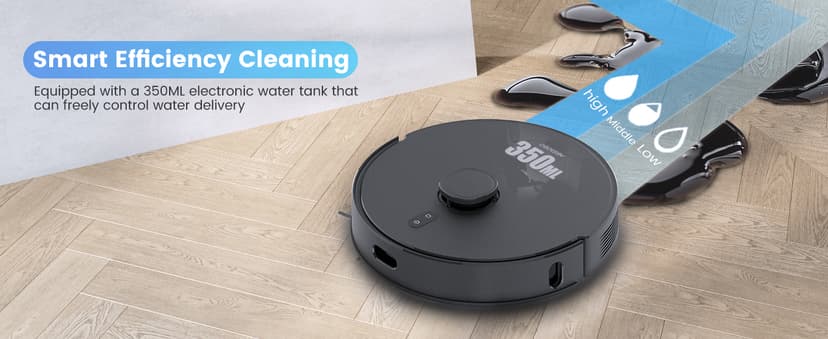 Robot Vacuum and Mop Combo, Self-Emptying, 60-Day Capacity, Schedule, 180mins Runtime, Home Mapping, Wi-Fi/App/Alexa/Remote, Robotic Vacuum Cleaner for Pet, Hard Floors, Carpet